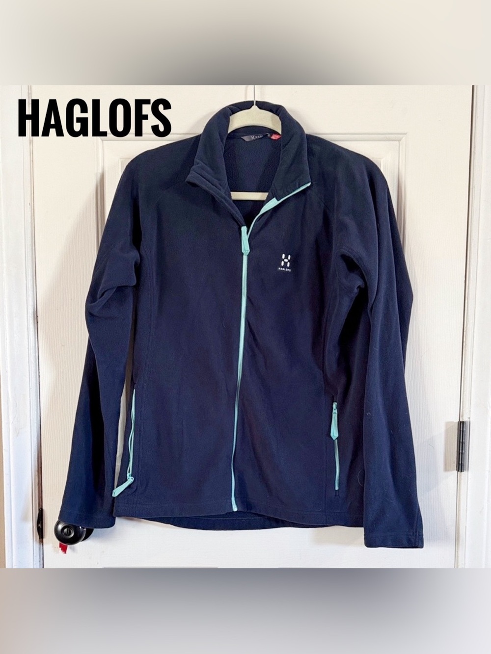 Haglofs Women's Navy Zip Jacket with Aqua Accents